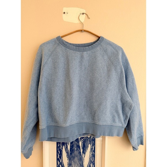 Mollusk Sweaters - Mollusk Surf Shop Cropped Sherpa Crewneck XS Coastal Cali Cozy Teddy Fleece